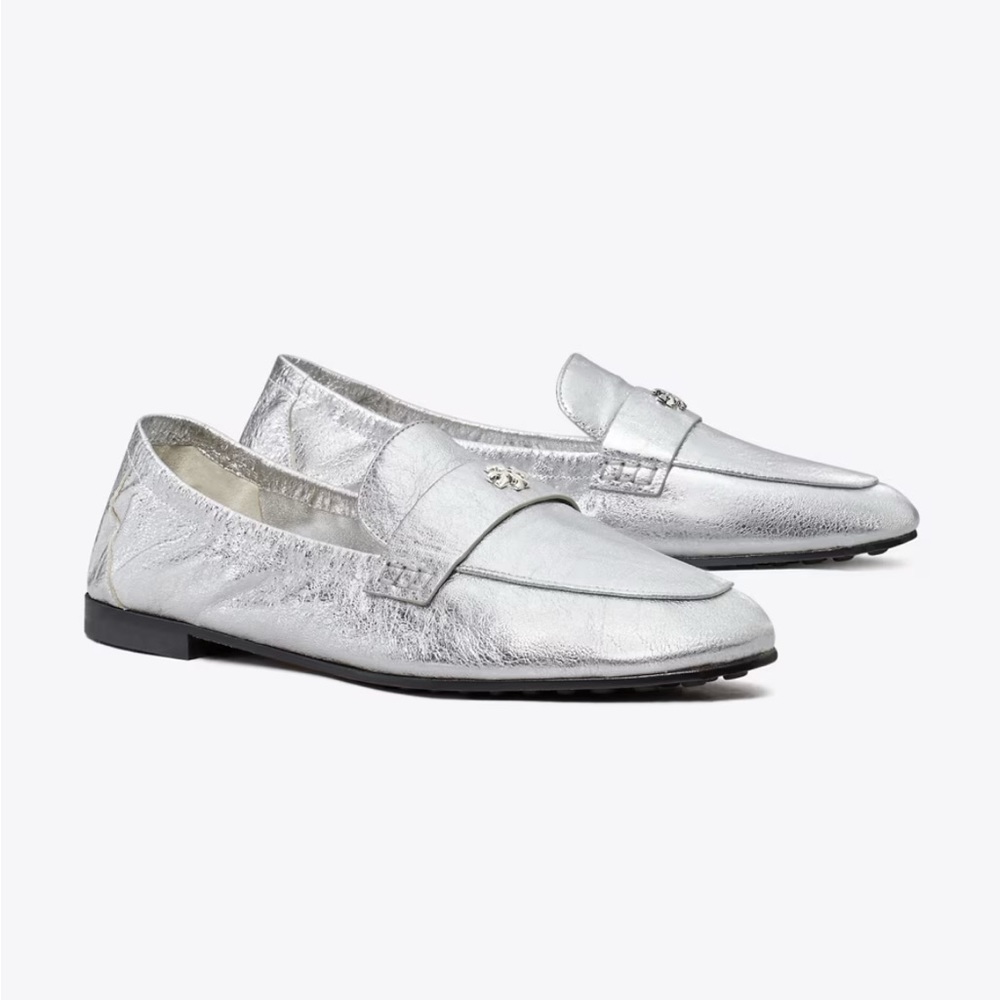 Tory Burch ballet loafer silver 8.5 NEW